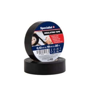 SPECIALIST+ izoliacinė juosta, 0,13 x 19 mm, juoda, 20 m