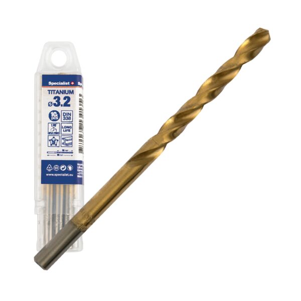 SPECIALIST+ metalo grąžtas TITAN, 3.2 mm, 10 vnt.